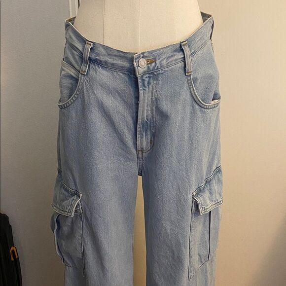 Agolde Minka Denim Cargo Pants Size 28 - Picture 4 of 16